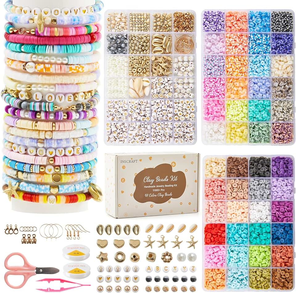 11000 Flat Round Clay Beads for Jewelry Making