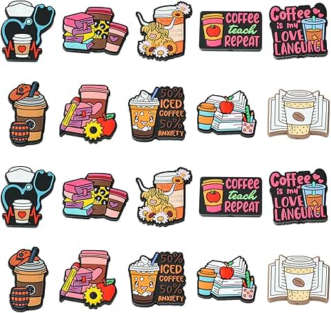 20 Coffee Silicone Beads for Jewelry and Crafts