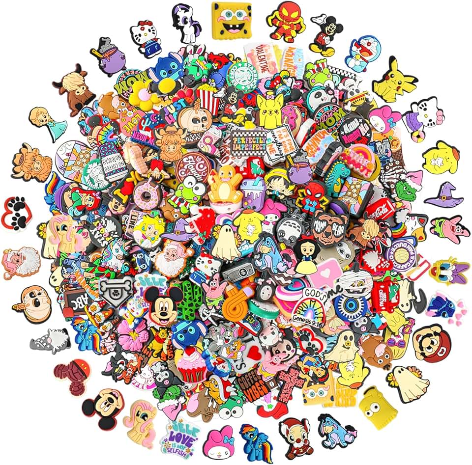 Set of 40 Unique Cartoon Silicone Beads for Crafts