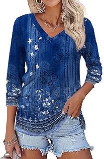 Women's V-Neck Long Sleeve Casual T-Shirt
