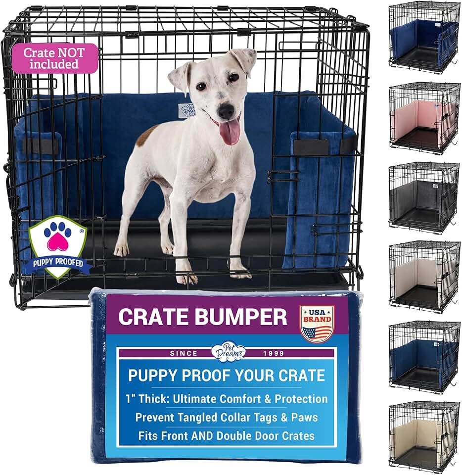 Dog Crate Bumper and Liner for Inside Crate