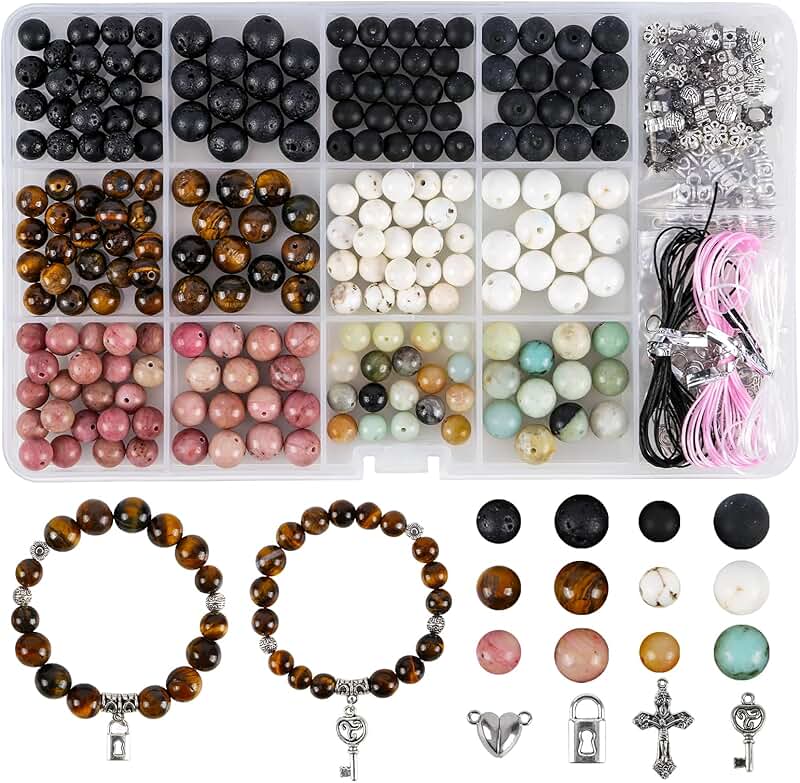 Natural Round Stone Beads for Jewelry Making Kit