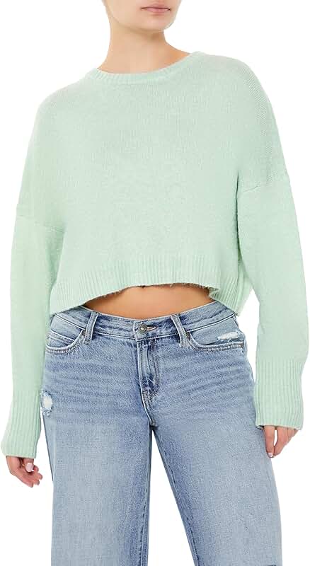 Women's Cropped Drop-Sleeve Sweater