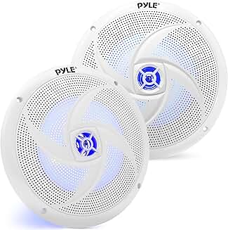 8-Inch Marine Speakers with Blue LED Light
