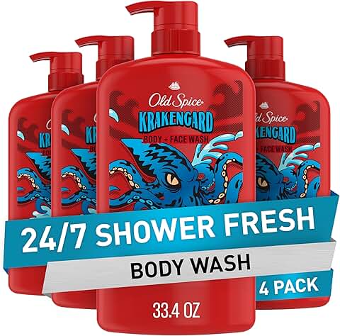 Men's 2-in-1 Body and Face Wash with Fresh Scent, 4 Pack