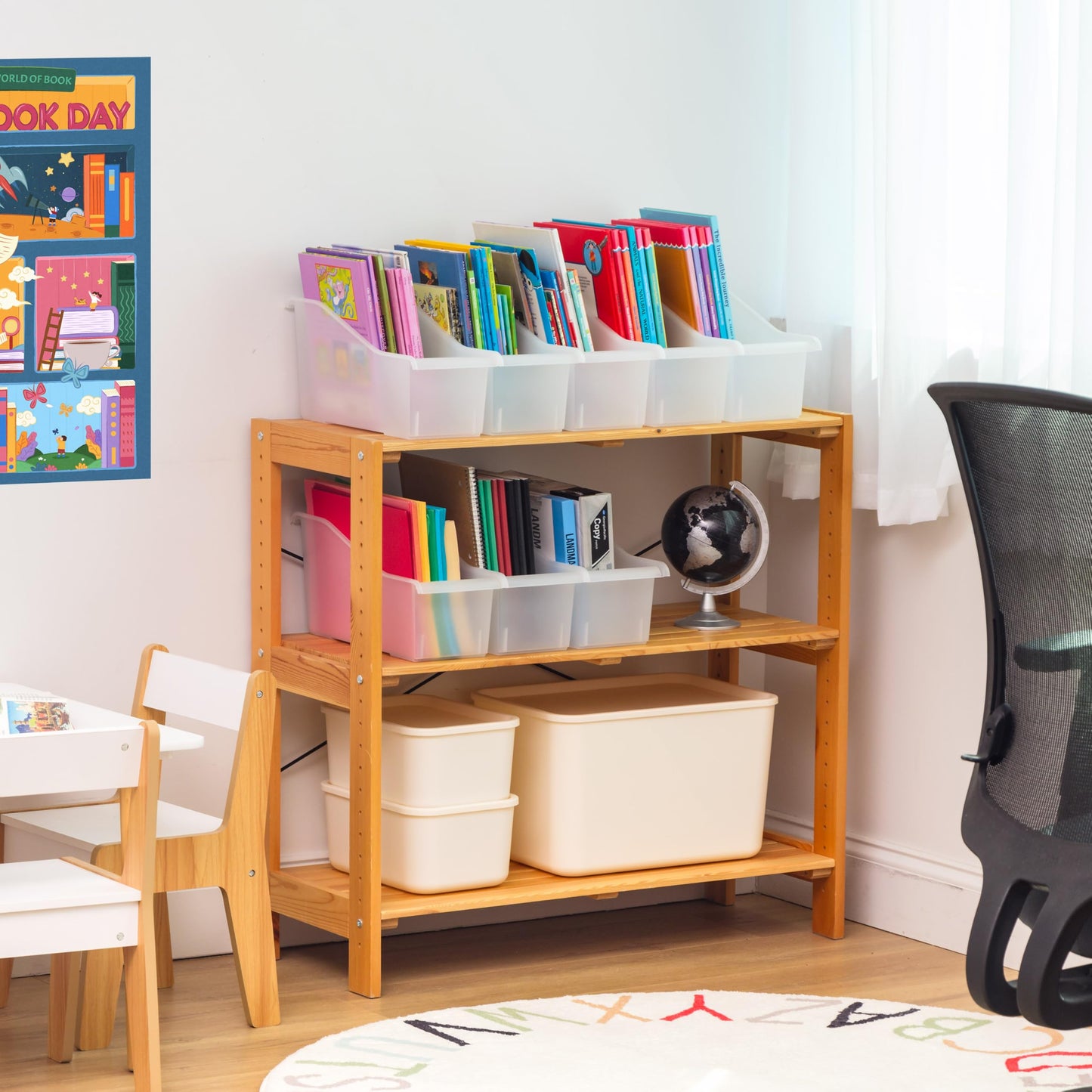 8-Pack Clear Plastic Book and Magazine Holders