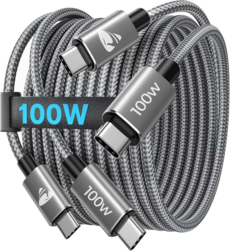 2-Pack 6.6FT USB C to USB C Fast Charging Cables
