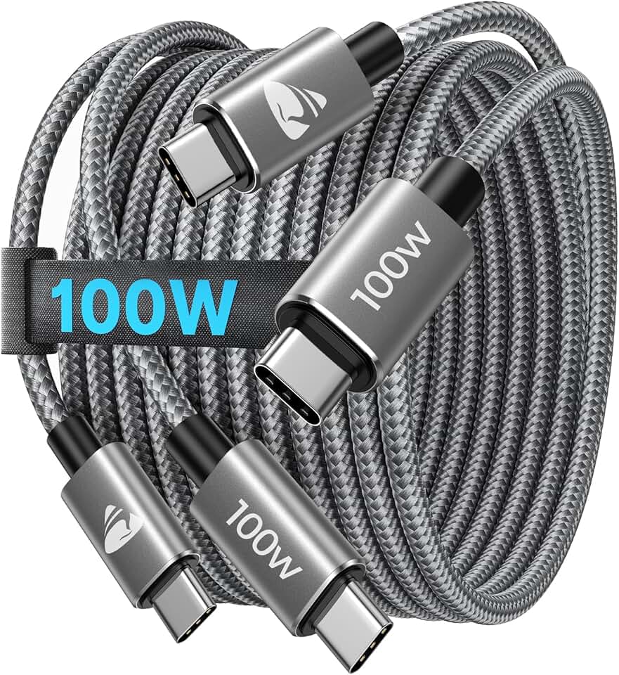 2-Pack 6.6FT USB C to USB C Fast Charging Cables