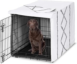 Medium/Large Dog Crate Cover in Grey Boho Style