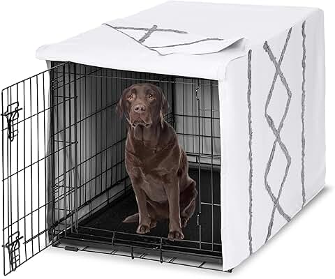 Medium/Large Dog Crate Cover in Grey Boho Style