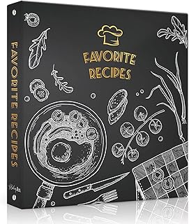 Blackboard Style 8.5x11 Recipe Binder with Sleeves and Dividers