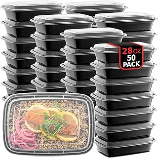50 Reusable Microwave-Safe Food Storage Containers with Lids