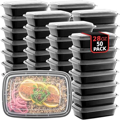50 Reusable Microwave-Safe Food Storage Containers with Lids