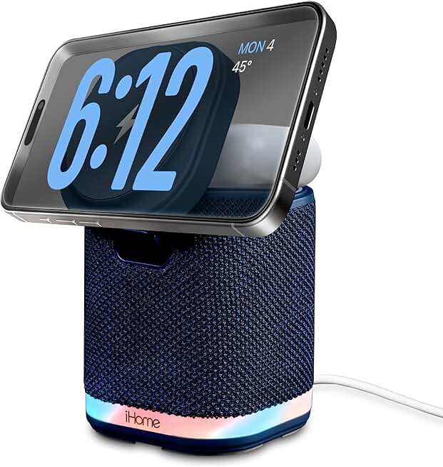 Bluetooth speaker with wireless charger and night light