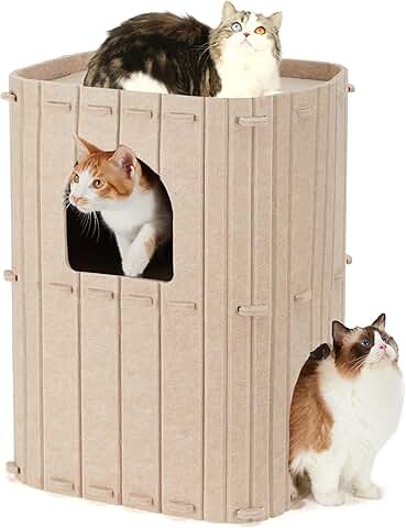 Large 2-Storey Cat House and Tunnel for Indoor Cats