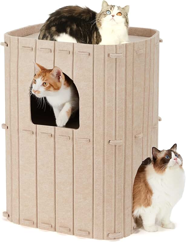 Large 2-Storey Cat House and Tunnel for Indoor Cats