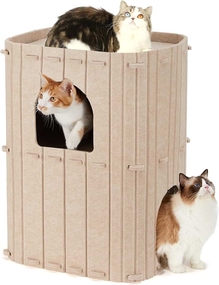 Large 2-Storey Cat House and Tunnel for Indoor Cats