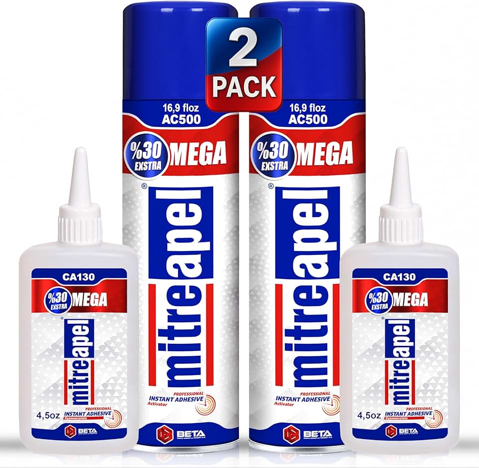 CA Glue with Activator for Wood, Ceramic, Glass, Plastic, and Crafts