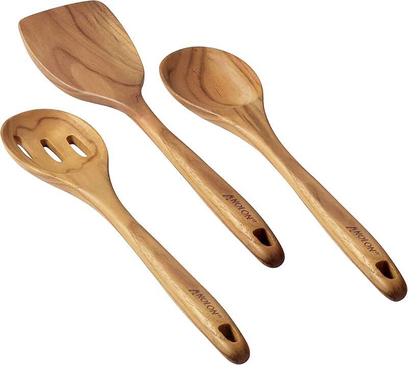 13-Inch Teak Wood Kitchen Tool Set