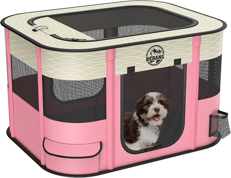 Foldable Dog and Small Animal Playpen with Carrying Case