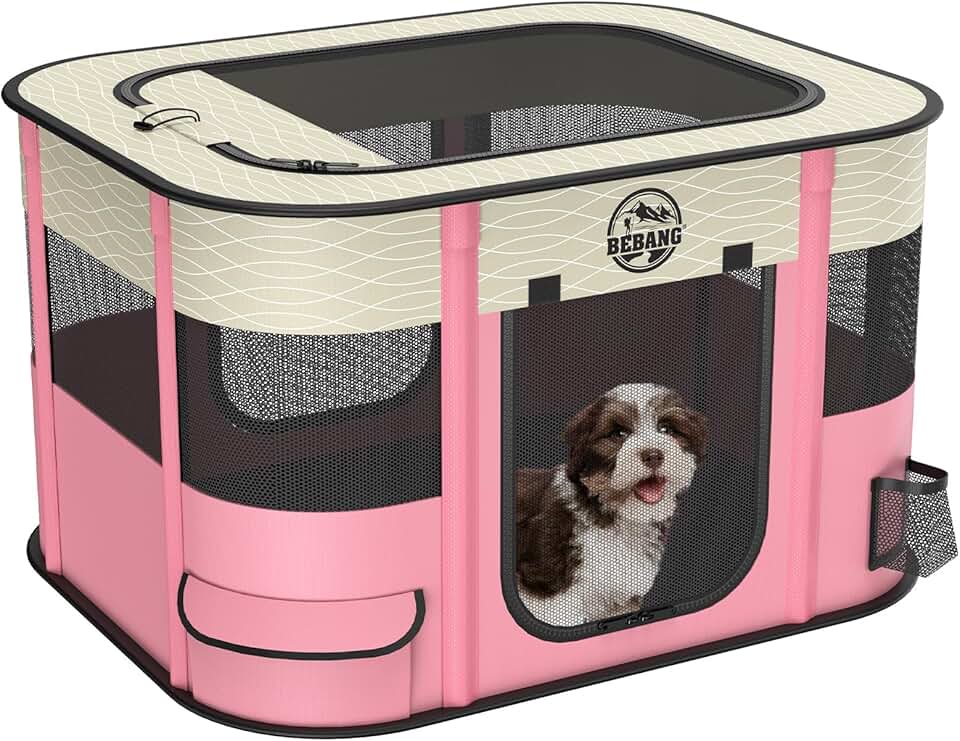 Foldable Dog and Small Animal Playpen with Carrying Case