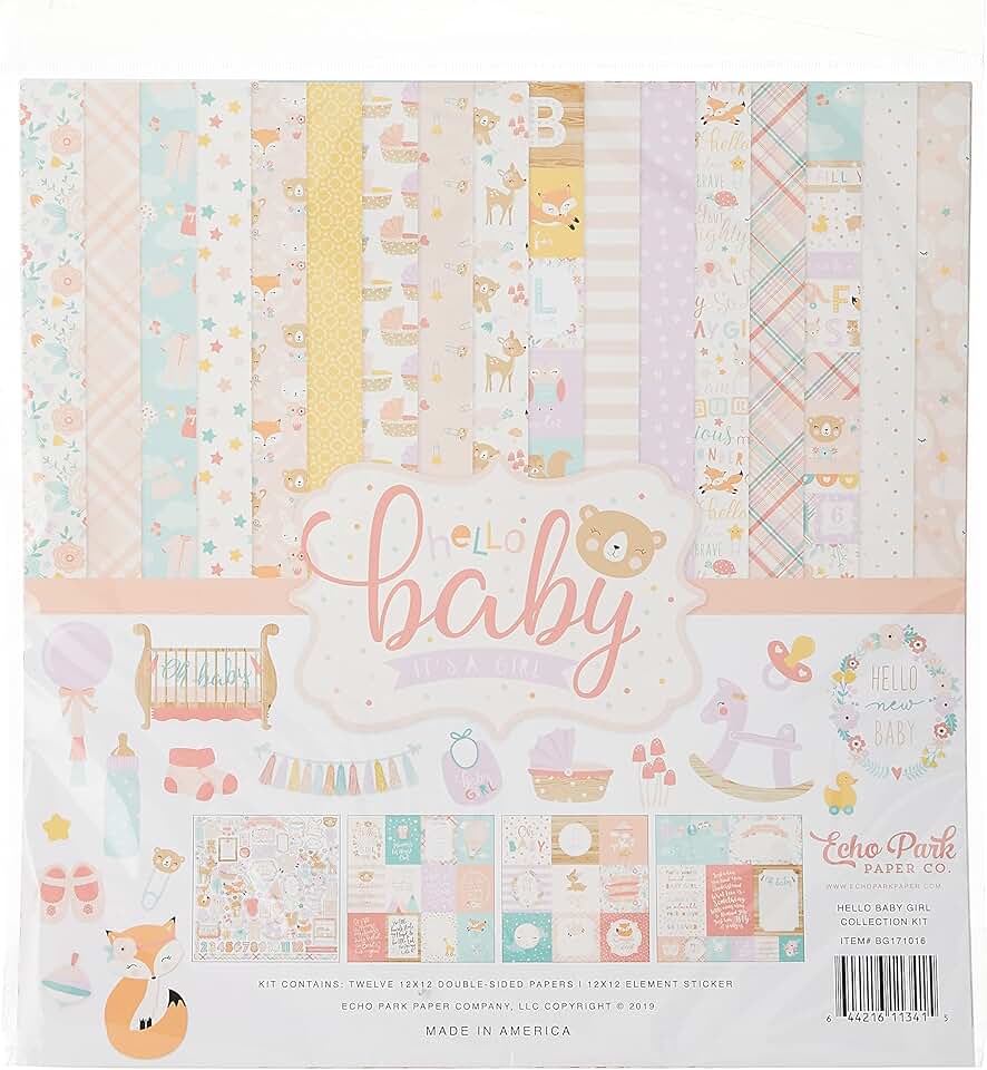 Hello Baby Girl 12x12 Scrapbook Kit