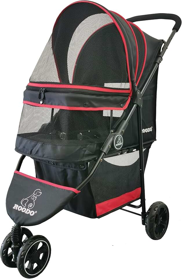 Lightweight 3-Wheel Pet Stroller for Small and Medium Dogs and Cats
