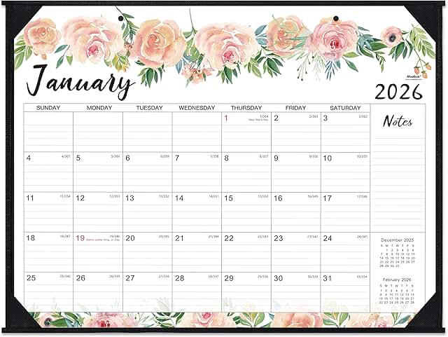 2026 Monthly Desk Calendar with Notes and To-Do List