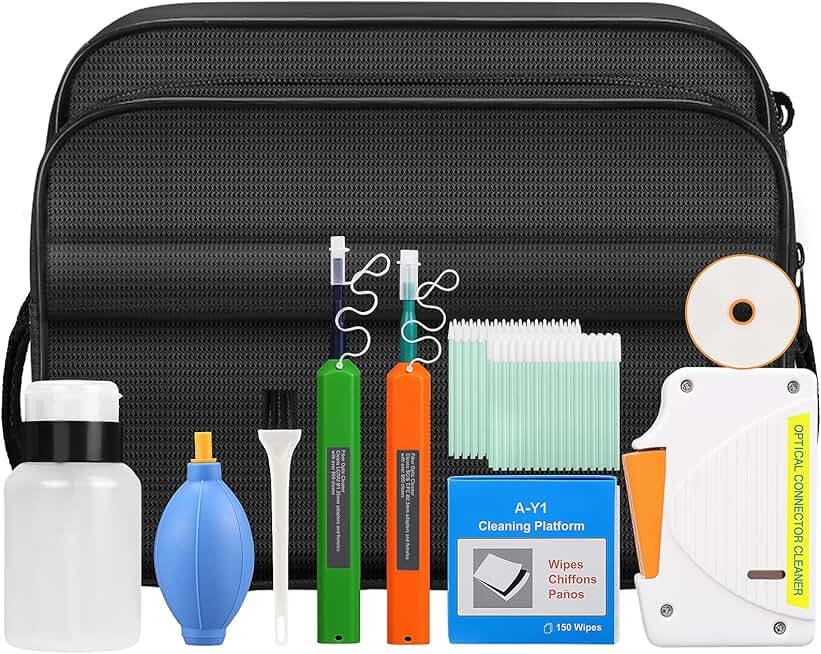 11-Piece Fiber Optic Cleaning Kit with Pen and Cotton Swabs