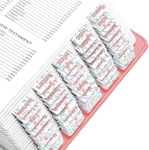Rosy Pink Flower Bible Tabs for Old and New Testament