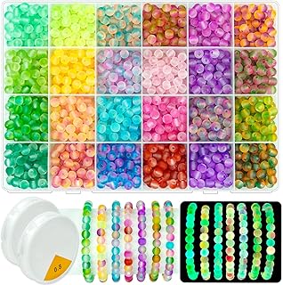 Glow-in-the-dark glass beads for jewelry making, 1600 pcs