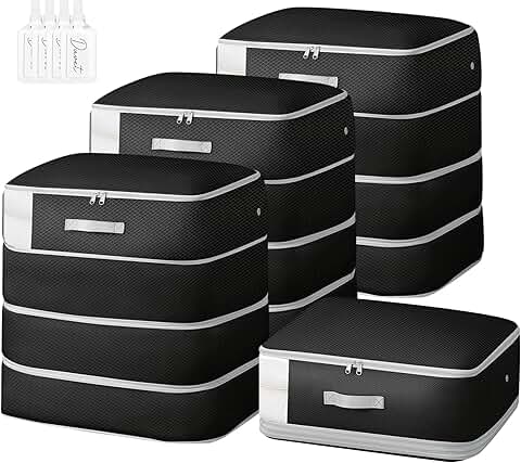 Large 130L Comforter Storage Bags, 4-Pack