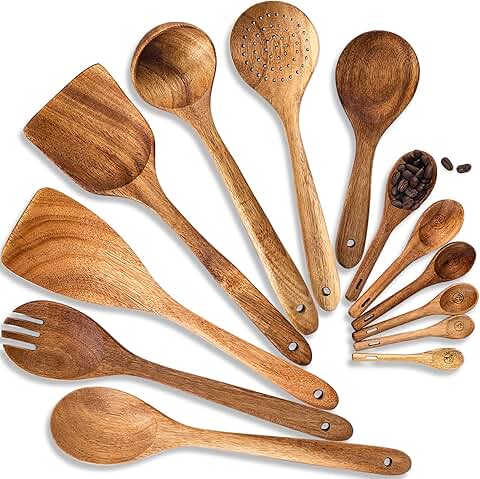 13-Piece Wooden Cooking Utensil Set