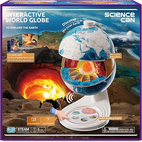 8-Inch Interactive Globe for Kids with Knowledge and Quiz