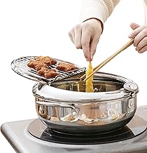 Large 4.4 Qt Stainless Steel Deep Fryer Pot with Lid