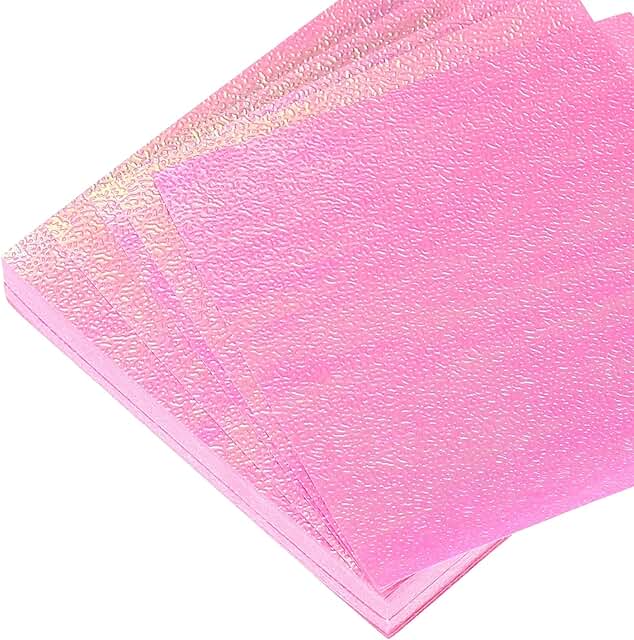 150 Sheets Glitter Origami Paper, 6x6 Inch, Light Pink