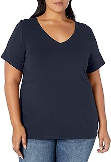 Plus Size Women's Classic Short-Sleeve V-Neck T-Shirt