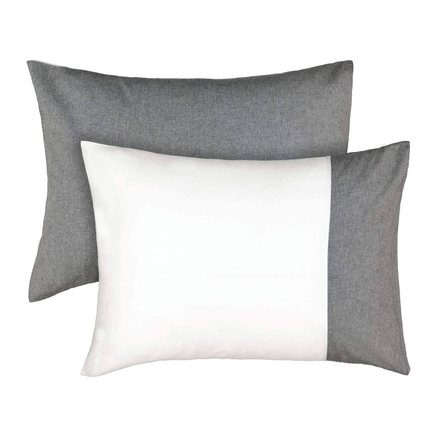 Kindsley Chambray Soft Modern 3 Piece Solid Duvet Cover Set with Two Pillow Shams, Full/Queen, Black