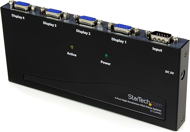 4-Port VGA Video Splitter, 2048x1536, 80Hz