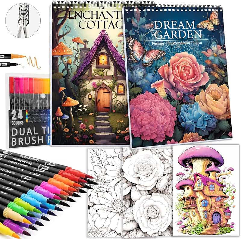 Adult Coloring Book for Relaxation with 48 Pictures
