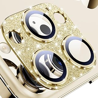Gold Glitter Metal Ring Camera Lens Protector for iPhone 14 Pro Max