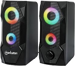 USB RGB Gaming Speakers with Stereo Sound and Lights