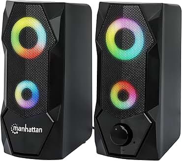 USB RGB Gaming Speakers with Stereo Sound and Lights