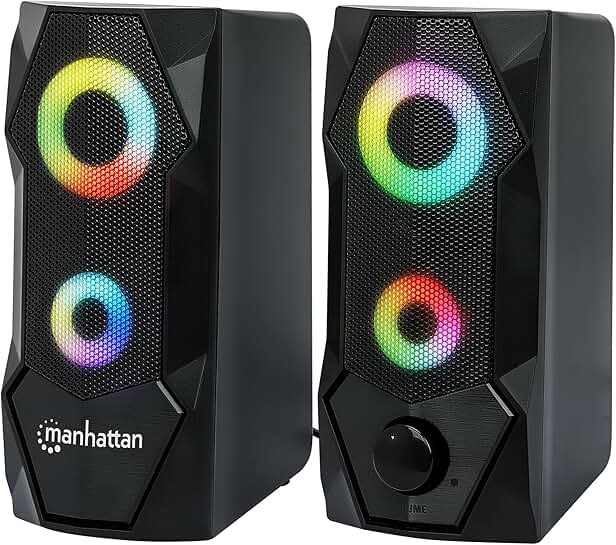 USB RGB Gaming Speakers with Stereo Sound and Lights