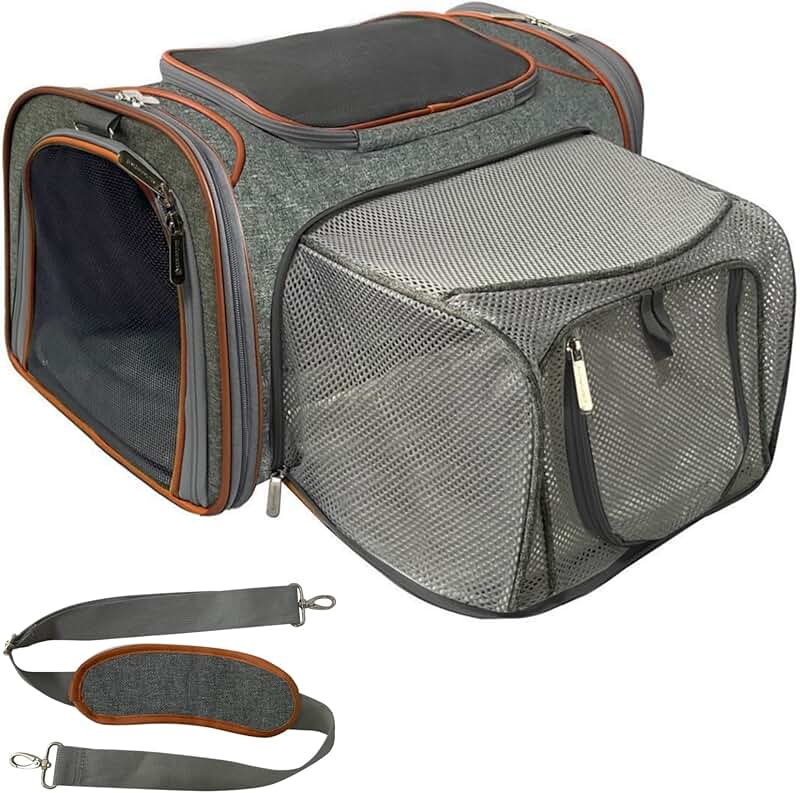 Expandable Soft Sided Pet Carrier for Travel