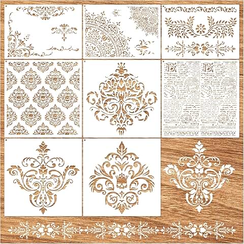 Large Damask Wall Stencils for Painting and Decor
