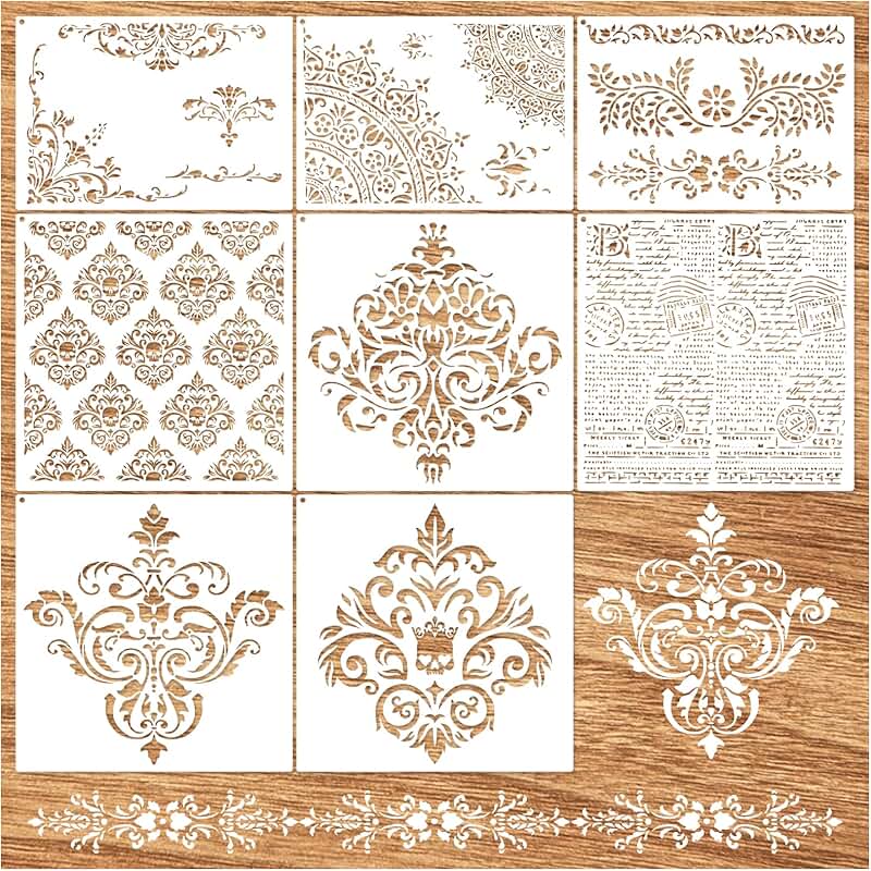 Large Damask Wall Stencils for Painting and Decor