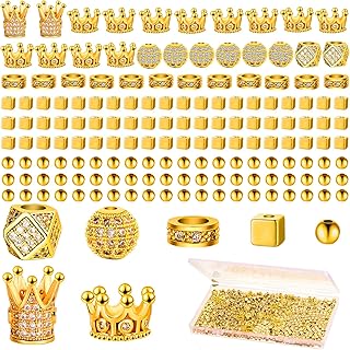 1034 Piece Gold Crown Charm and Beads for Jewelry Making