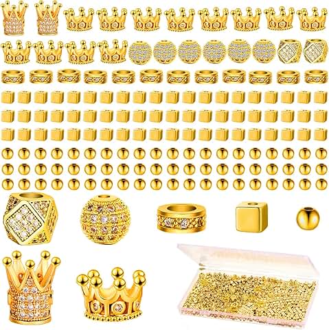 1034 Piece Gold Crown Charm and Beads for Jewelry Making