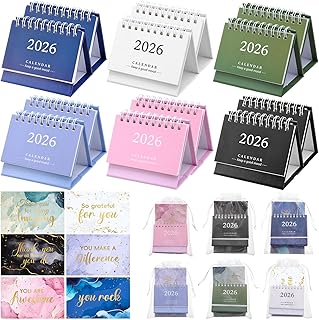 Mini Desk Calendar 2026 with Gift Bags and Cards